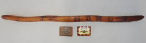 Lot 029 - 3 x Australian Items incl 2 x Military Matchbox Covers & Aborigina