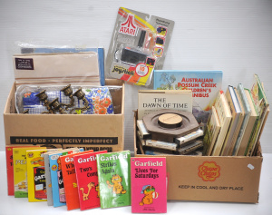 Lot 044 - 2 x Boxes Mixed Vintage inc Audiosonic Cassette Carousel & Cassett