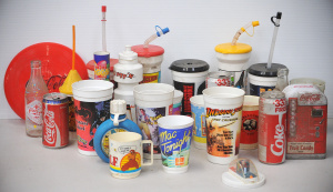 Lot 048 - Group of Coke branded items inc Frisbee, vending machine tin, bottles