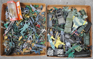 Lot 054 - Large group of toy soldiers, military vehicles, and weapons, inc boxed