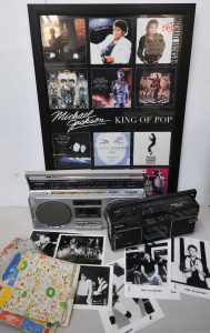 Lot 059 - Lot of Musical Items incl 2 x portable cassette decks, Band photos, Fr