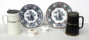 Lot 081 - Group of Victorian ceramics inc 2 x Aesthetic movement plates (1 x Pee