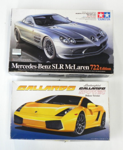 Lot 083 - 2 x Boxed unmade Car 1-24 Model Kits inc Mercedes- Benz SLR McLaren &a