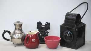 Lot 093 - Mixed Group vintage inc Hand Held Lantern (missing burner) Berlin Cast
