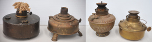 Lot 094 - 4 x Vintage Brass Kerosene Burners Lamps Heaters inc Calorifix with