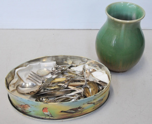 Lot 127 - Mixed Group lot inc Australian Pottery Bendigo Waverley Ware Vase 20cm