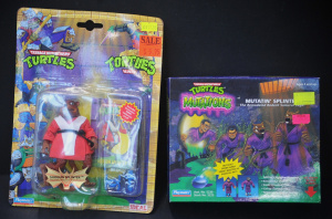 Lot 146 - 2 x boxed & carded vintage Teenage Mutant Ninja Turtles Action Fig