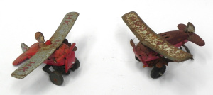 Lot 161 - 2 x vintage AF Tin Toy Stunt Loop the Loop Aeroplanes - both marked HK