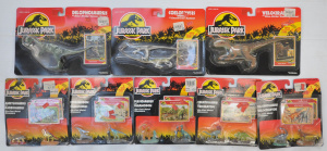 Lot 173 - 8 x carded Vintage Jurassic Park Dinosaur Figures - twin packs smaller