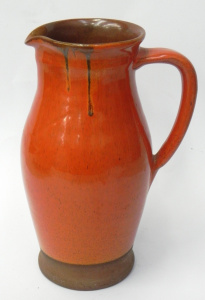 Lot 192 - Mid Century Artur Halpern signed Australian Pottery Orange glaze Jug