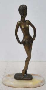 Lot 201 - Vintage Mid Century Modern Bronze figure of a stylised Dancing Girl -