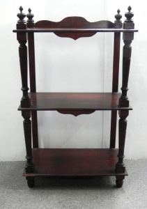 Lot 007 - Victorian mahogany 3-tiered open shelf stand - 97cm H