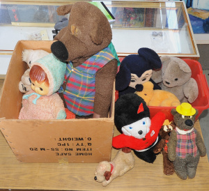 Lot 015 - 2 x boxes - Vintage Kids Soft Toys - Large Humphrey B Bear (no eyes) +