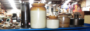 Lot 022 - Group of vintage stoneware inc Mikasa hot water urn (no lid), various