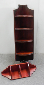 Lot 027 - 2 x antique style corner shelf units inc larger by Kieren Daly (98 5cm