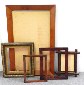 Lot 035 - 4 x vintage Picture Frames - large Huon Pine veneer, 1920s Cross shape