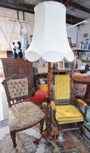 Lot 045 - 3 x pieces vintage Occasional Furniture - Edwardian Dexter Rocking cha