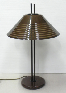 Lot 072 - 1980s Unusual Table Lamp - possibly Italian - Brown Metal base with tw