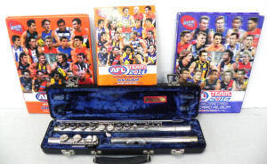 Lot 076 - Mixed Group lot inc Cased WT Armstrong Flute & 3 x Albums AFL Trad