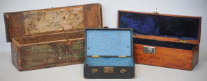 Lot 088 - 3 x vintage wooden boxes inc lockable silky oak w keys, pine w interio