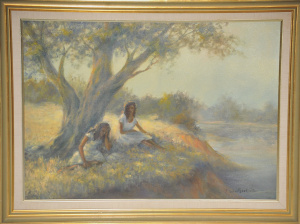 Lot 091 - Tony Scheelbeek (Active c1970 - 80s) Large framed Oil Painting - In th
