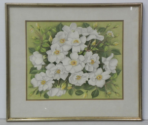 Lot 092 - Harold Thomas Payne (1902 - ) Framed Watercolour - Camellias - Signed