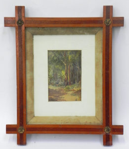Lot 099 - Artist Unknown Small framed 1927 Australian Watercolour - Sassafras 19