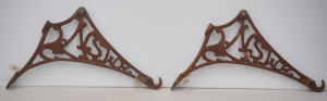 Lot 103 - Pair of Cast Iron New South Wales Railway Luggage Rack Brackets w Scro