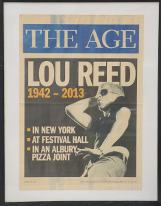 Lot 105 - Framed commemorative Headline poster from The Age for the death of Lou