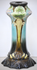 Lot 109 - Vintage continental Majolica Art Nouveau Ceramic pedestal - symmetrica