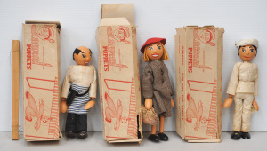 Lot 112 - 3 x vintage boxed Melbourne made Lamont Puppets c1950s 60s inc Baker,