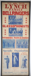 Lot 119 - Large framed Vintage Poster - The Lynch Family Bellringers - Glassopho