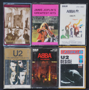 Lot 129 - 5 x Vintage Pop Cassette Albums & Singles incl Janis Joplin, U2 &a