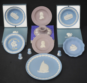 Lot 130 - Group lot vintage Wedgwood Jasperware Inc Lilac Candlestick 2 x Lilac