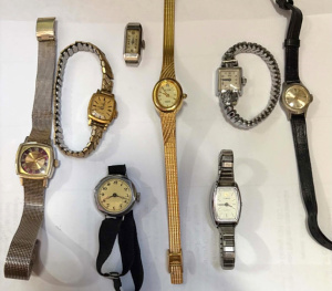 Lot 166 - Grp ladies vintage watches inc Timex quartz, Zeon Diamond, Zarif, Seko