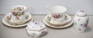 Lot 183 - Lot of Royal Albert porcelain inc 2 x Moss Rose trios, Bouquet ginger