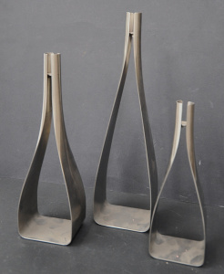 Lot 186 - German Blomus Modernist Nero set of Three graduating Candle Holders 23