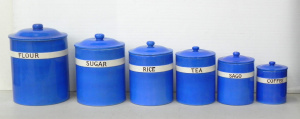 Lot 190 - Set of 6 1930s Japanese Bluebell Ware Ceramic Blue & White Graduat