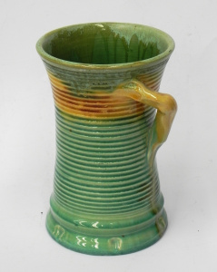 Lot 213 - Vintage Remued Australian Pottery Vase - Yellow & Green Glazes, an