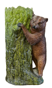 Lot 010 - c1900 Bretby Art Pottery majolica Bear and tree trunk Umbrella stand,