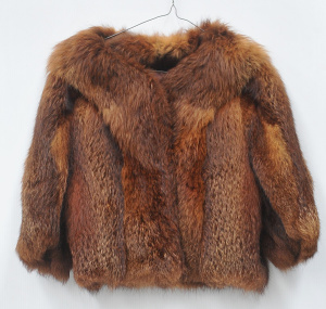 Lot 012 - 195060s ladies red fox fur evening Jacket with wide short sleeves, sat