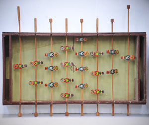 Lot 038 - Vintage handmade Foosball Table - all players cut out & hand paint
