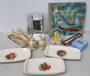 Lot 056 - Box mixed inc Irish Galway Crystal Photo frame, Boxed Royal Albert Mus