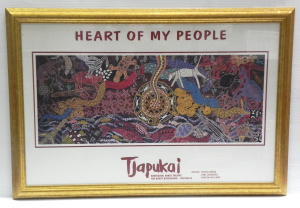 Lot 081 - Large gilt framed Poster - Tjapukai Aboriginal Dance Theatre Heart of