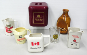 Lot 089 - Group lot Pubanalia inc Burgundy Dunhill Ice Bucket, Wade Jugs - White