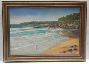 Lot 100 - Kenneth Lythe (Active 1970s- 80s) Large Gilt framed Oil Painting on Ca