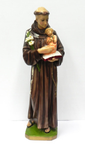 Lot 110 - Vintage Plasterware Saint Anthony of Padua holding Baby Jesus Religiou