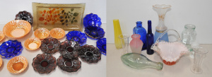 Lot 156 - Group lot vintage glass inc coloured Anchor Hocking Fire King 7pce Des