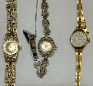 Lot 159 - 3 x vintage ladies cocktail watches - mechanical Seiko 11-0549, Luxor