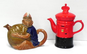 Lot 171 - 2 x Novelty Ceramic Teapots inc Monkey Form holding Gourd & Price
